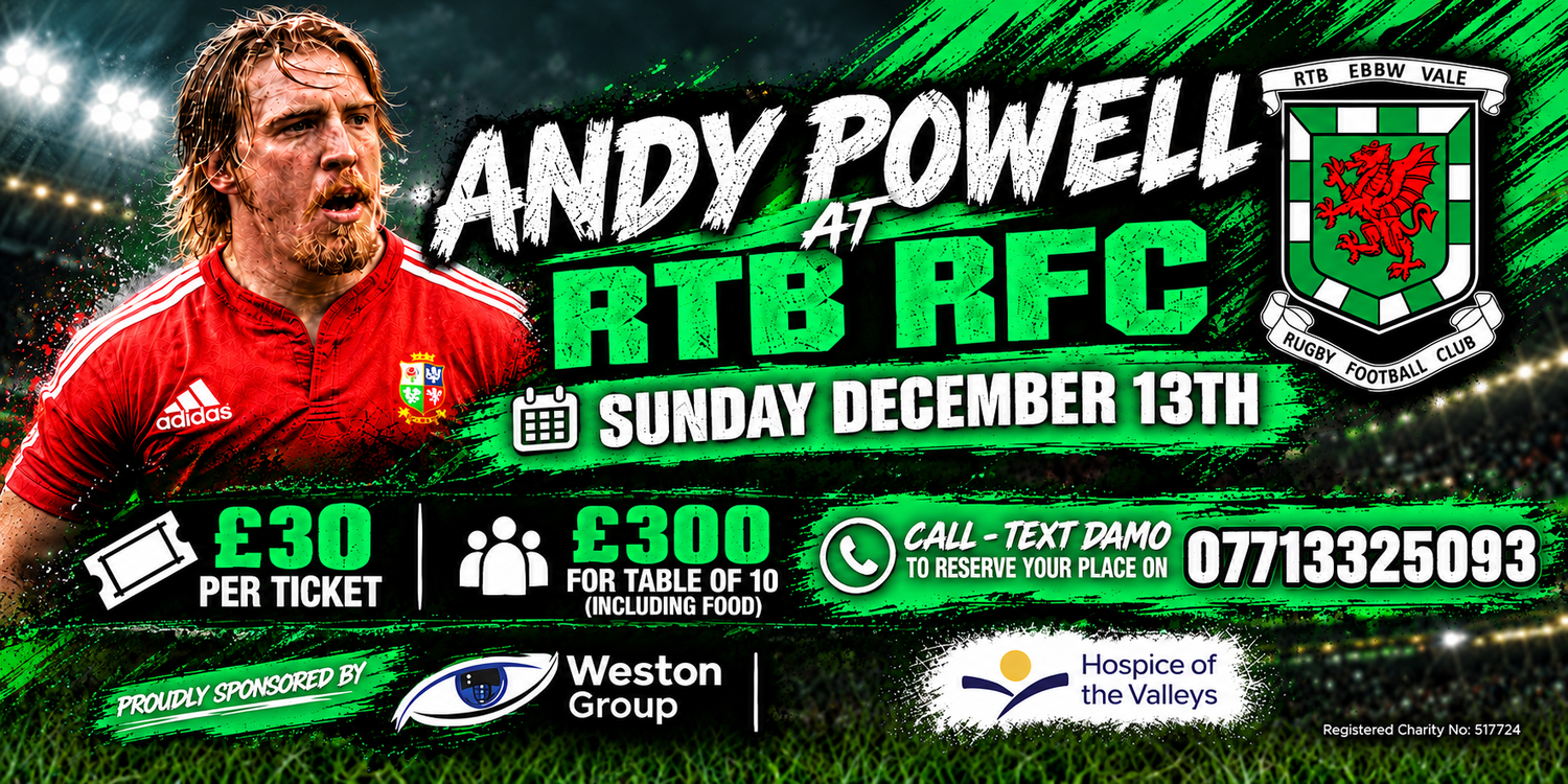 Andy Powell Rugby Evening Banner